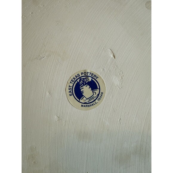 Large 12” Vintage Rustic East Texas Pottery, Marshall, Texas Plate (Bird Houses) - Picture 3 of 5